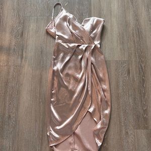 NWT Mustard Seed pink satin midi